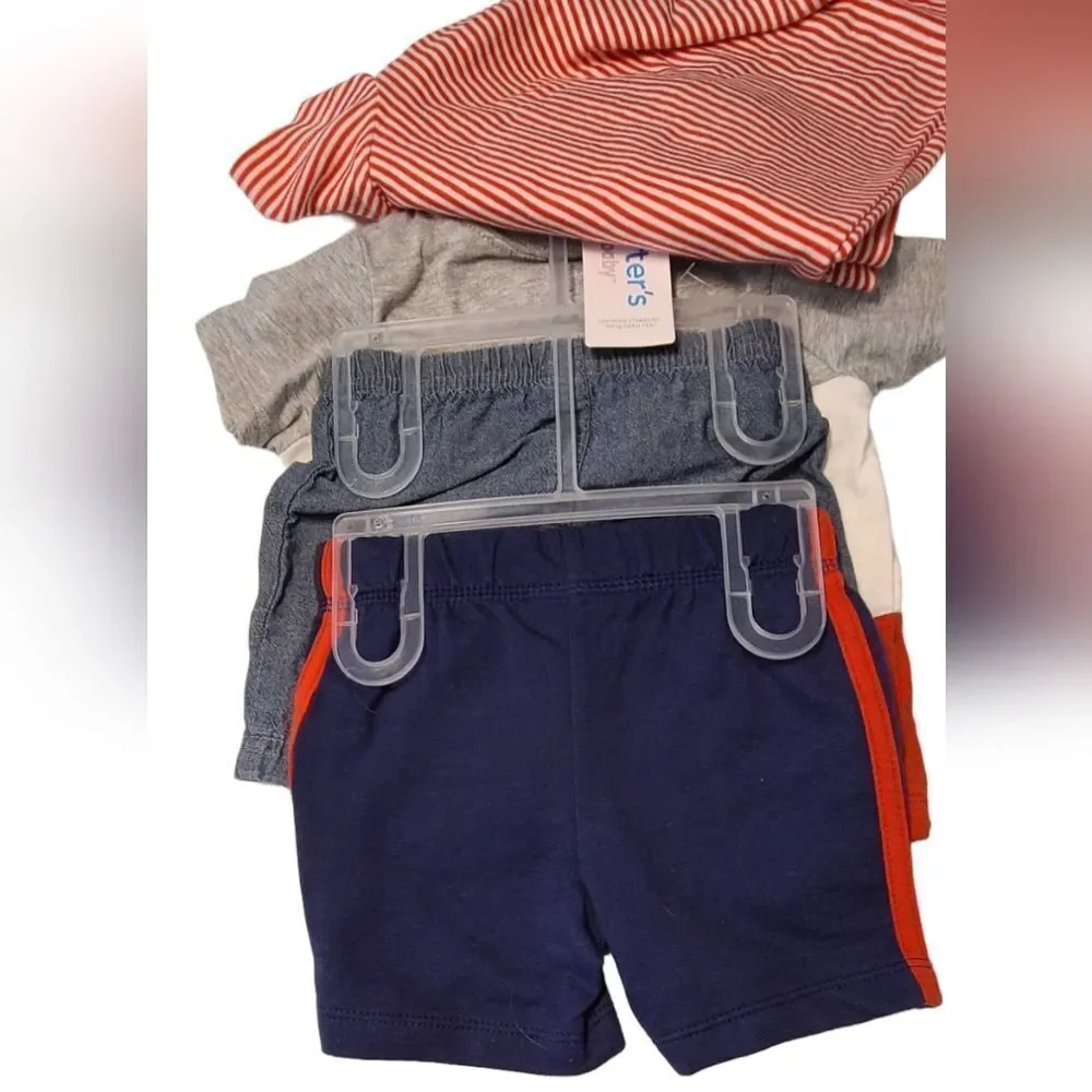 Carter's Matched Set Shorts Tees Onesies Patriotic Four Pcs Boys sz 9 mos